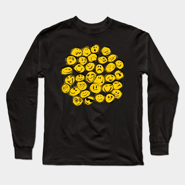 emojis Long Sleeve T-Shirt by Monos Kromaticos Graphic Studio